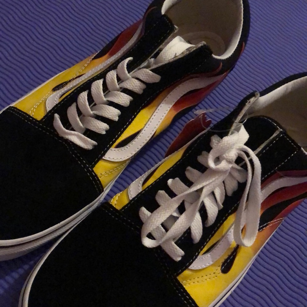 Vans W/ Flame Design